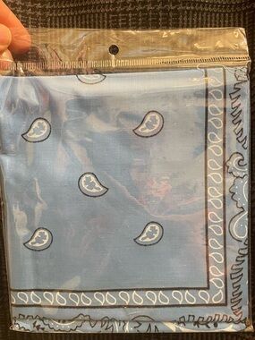 Paisley Bandana Scarf in Light Blue New in Package